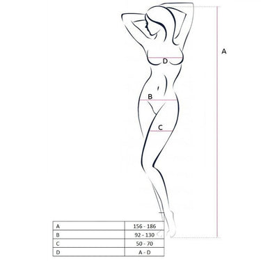Bodystocking Rete Rosso Aperto Passion BS056 per Donne Seducenti